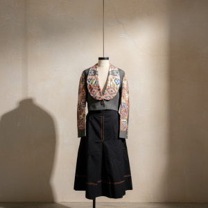 Patchwork Cropped Blazer Set